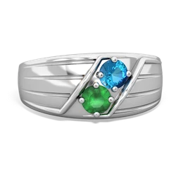 London Topaz Men's Streamline 14K White Gold ring R0460