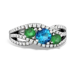 London Topaz Three Stone Aurora 14K White Gold ring R3080