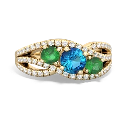 London Topaz Three Stone Aurora 14K Yellow Gold ring R3080