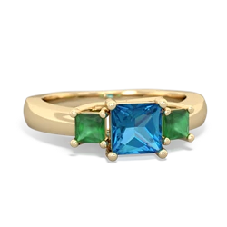 London Topaz Three Stone Trellis 14K Yellow Gold ring R4015