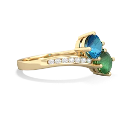 London Topaz Channel Set Two Stone 14K Yellow Gold ring R5303