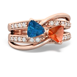 London Topaz Bowtie 14K Rose Gold ring R2360