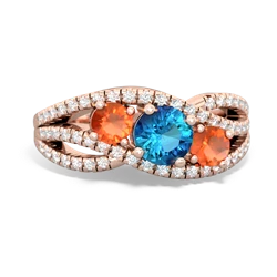 London Topaz Three Stone Aurora 14K Rose Gold ring R3080