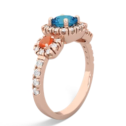 London Topaz Regal Halo 14K Rose Gold ring R5350