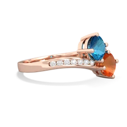 London Topaz Channel Set Two Stone 14K Rose Gold ring R5303