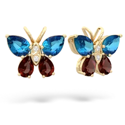 London Topaz Butterfly 14K Yellow Gold earrings E2215