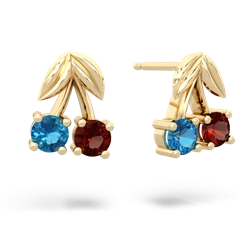 London Topaz Sweet Cherries 14K Yellow Gold earrings E7001