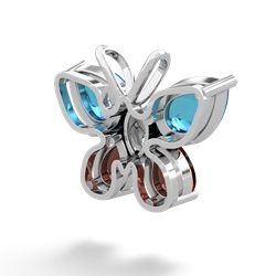 London Topaz Butterfly 14K White Gold pendant P2215