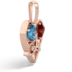 London Topaz Celtic Trinity Heart 14K Rose Gold pendant P5331