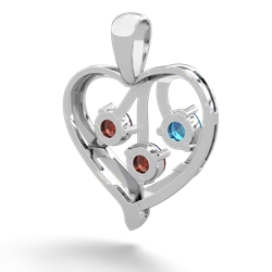 London Topaz Glowing Heart 14K White Gold pendant P2233