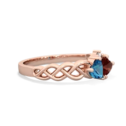 London Topaz Heart To Heart Braid 14K Rose Gold ring R5870