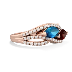 London Topaz Diamond Rivers 14K Rose Gold ring R3070