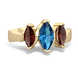 London Topaz Three Peeks 14K Yellow Gold ring R2433