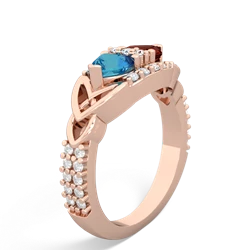 London Topaz Sparkling Celtic Knot 14K Rose Gold ring R2645