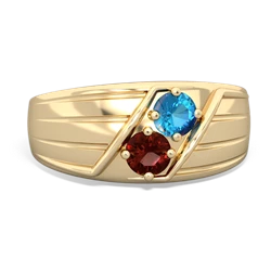 London Topaz Men's Streamline 14K Yellow Gold ring R0460