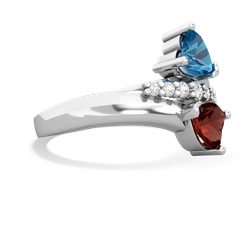 London Topaz Heart To Heart 14K White Gold ring R2064