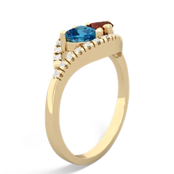 London Topaz Mother And Child 14K Yellow Gold ring R3010