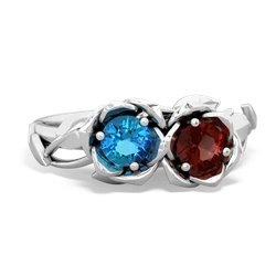 London Topaz Rose Garden 14K White Gold ring R5510