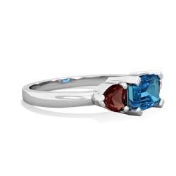 London Topaz Three Stone 14K White Gold ring R5235