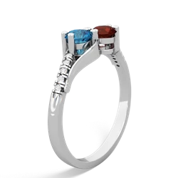 London Topaz Infinity Pave Two Stone 14K White Gold ring R5285