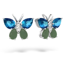 London Topaz Butterfly 14K White Gold earrings E2215