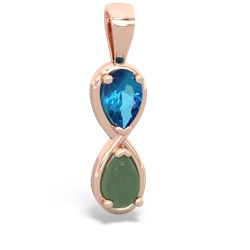 London Topaz Infinity 14K Rose Gold pendant P5050