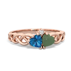 London Topaz Heart To Heart Braid 14K Rose Gold ring R5870