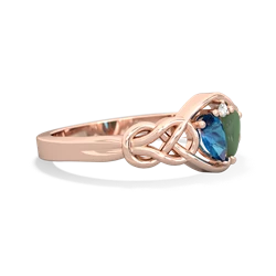 London Topaz Celtic Love Knot 14K Rose Gold ring R5420