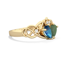 London Topaz 'One Heart' Celtic Knot Claddagh 14K Yellow Gold ring R5322