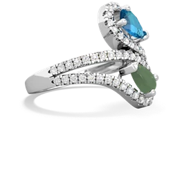 London Topaz Diamond Dazzler 14K White Gold ring R3000