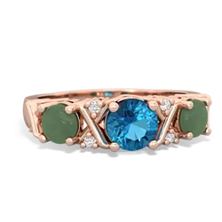 London Topaz Hugs And Kisses 14K Rose Gold ring R5016