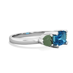 London Topaz Three Stone 14K White Gold ring R5235