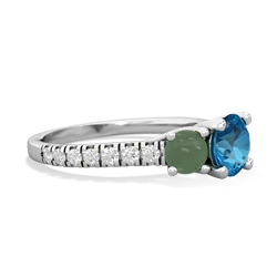 London Topaz Pave Trellis 14K White Gold ring R5500