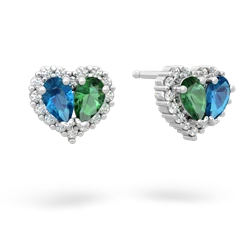 London Topaz Halo 14K White Gold earrings E7008