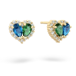 London Topaz Halo 14K Yellow Gold earrings E7008