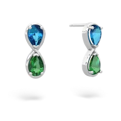 London Topaz Infinity 14K White Gold earrings E5050