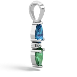 London Topaz Bowtie Drop 14K White Gold pendant P0865