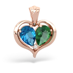 London Topaz Two Become One 14K Rose Gold pendant P5330