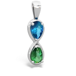 London Topaz Infinity 14K White Gold pendant P5050