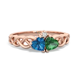 London Topaz Heart To Heart Braid 14K Rose Gold ring R5870