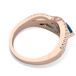 London Topaz Diamond Rivers 14K Rose Gold ring R3070