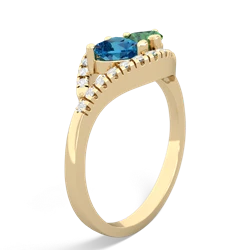 London Topaz Mother And Child 14K Yellow Gold ring R3010