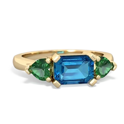 London Topaz Three Stone 14K Yellow Gold ring R5235