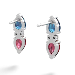 London Topaz Bowtie Drop 14K White Gold earrings E0865