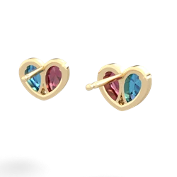 London Topaz 'Our Heart' 14K Yellow Gold earrings E5072