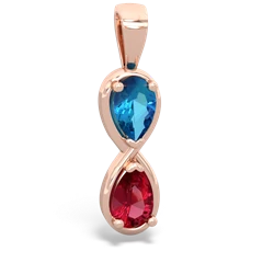 London Topaz Infinity 14K Rose Gold pendant P5050