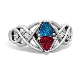 London Topaz Keepsake Celtic Knot 14K White Gold ring R5300