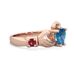 London Topaz Claddagh Keepsake 14K Rose Gold ring R5245