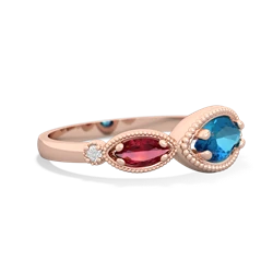 London Topaz Milgrain Marquise 14K Rose Gold ring R5700