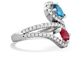 London Topaz Diamond Dazzler 14K White Gold ring R3000